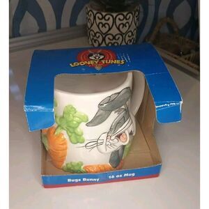 Vintage 90s Looney Tunes 3D Bugs Bunny Coffee Cup Mug RARE New In Box Cartoon